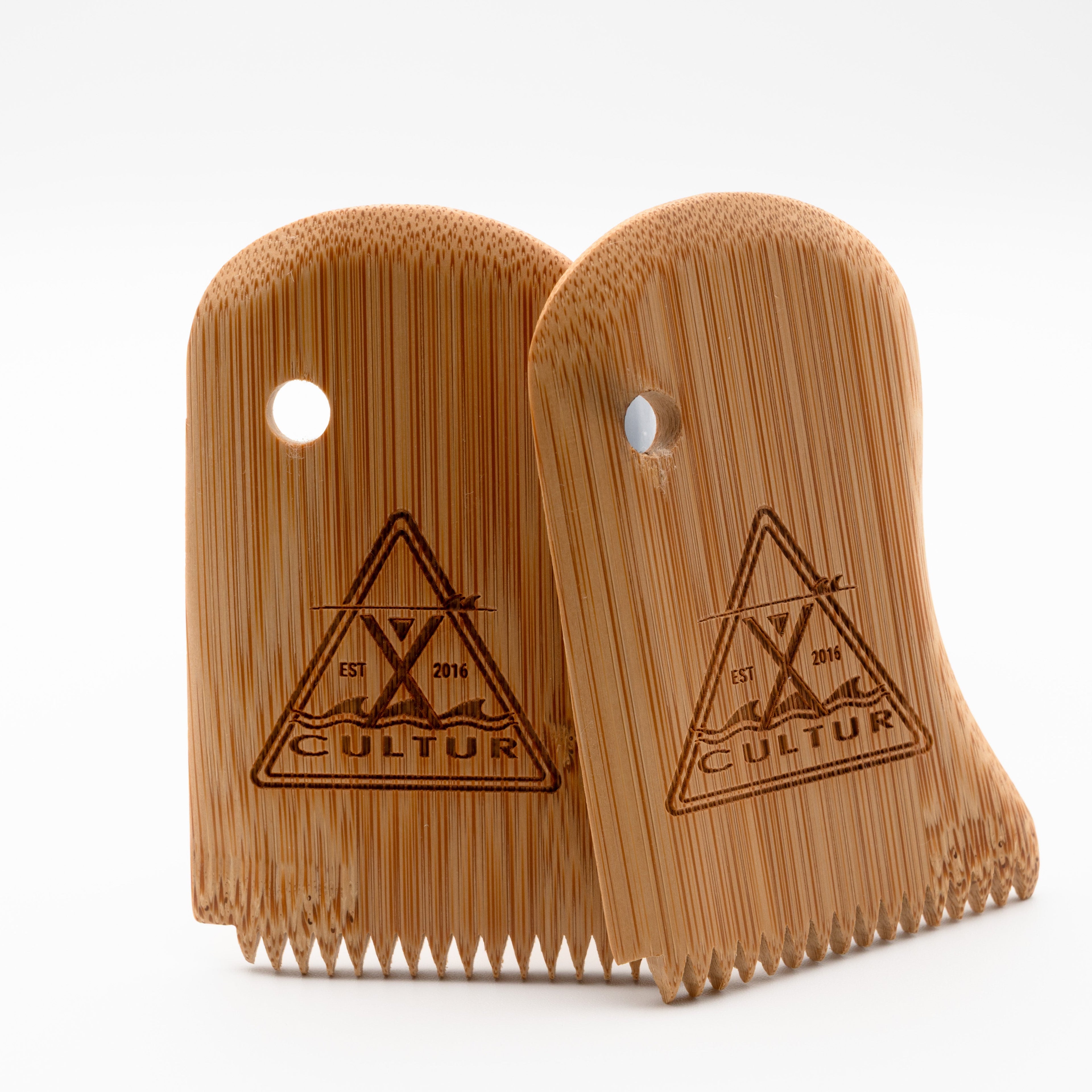 CULTUR 2 Pack Eco-Friendly Bamboo Surfboard Wax Comb & Scraper