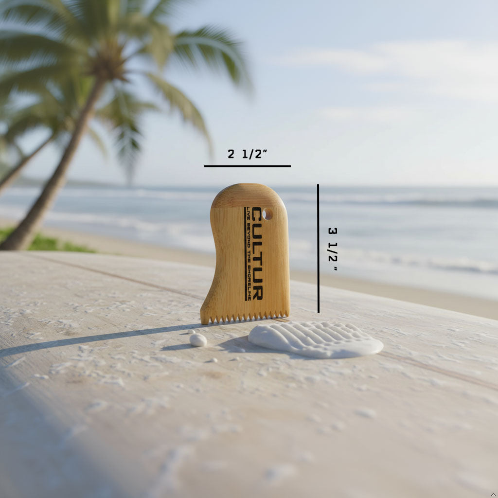 CULTUR Bamboo Surfboard Wax Comb & Scraper
