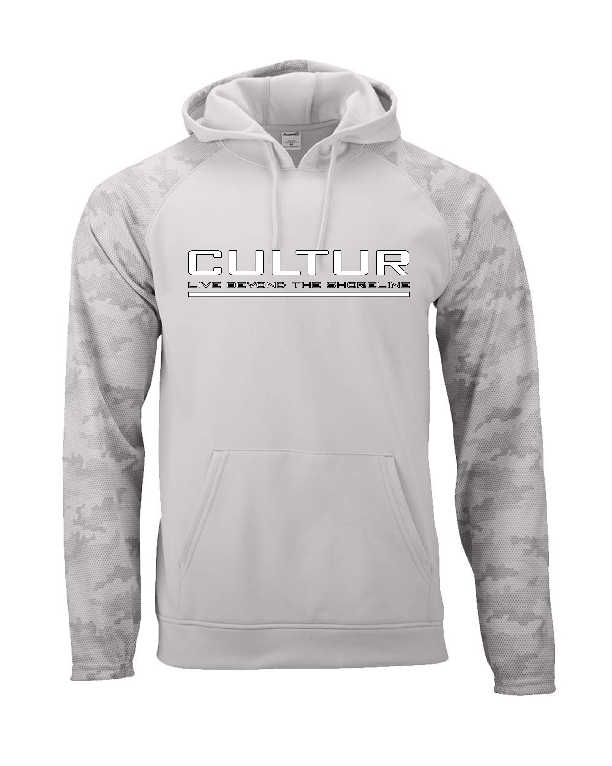 CULTUR Coastal Hoodie – Premium Beach Hoodie for Men & Women – Aluminum w/Camo Minimalist Streetwear – Live Beyond the Shoreline