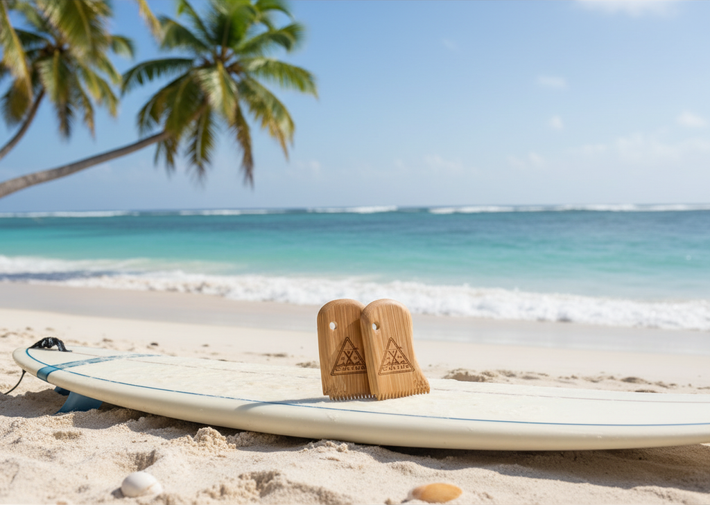 CULTUR 2 Pack Eco-Friendly Bamboo Surfboard Wax Comb & Scraper