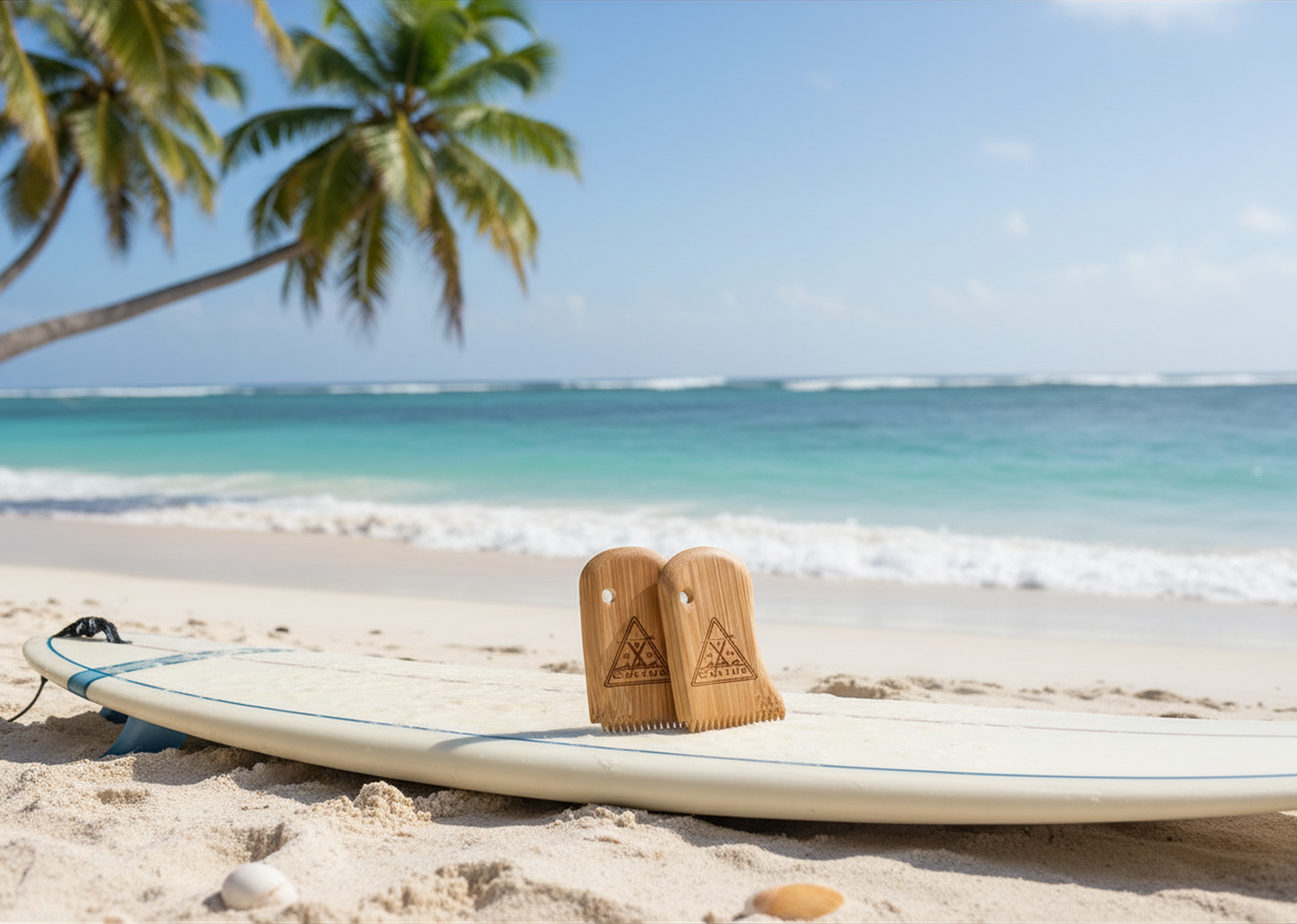 CULTUR 2 Pack Eco-Friendly Bamboo Surfboard Wax Comb & Scraper