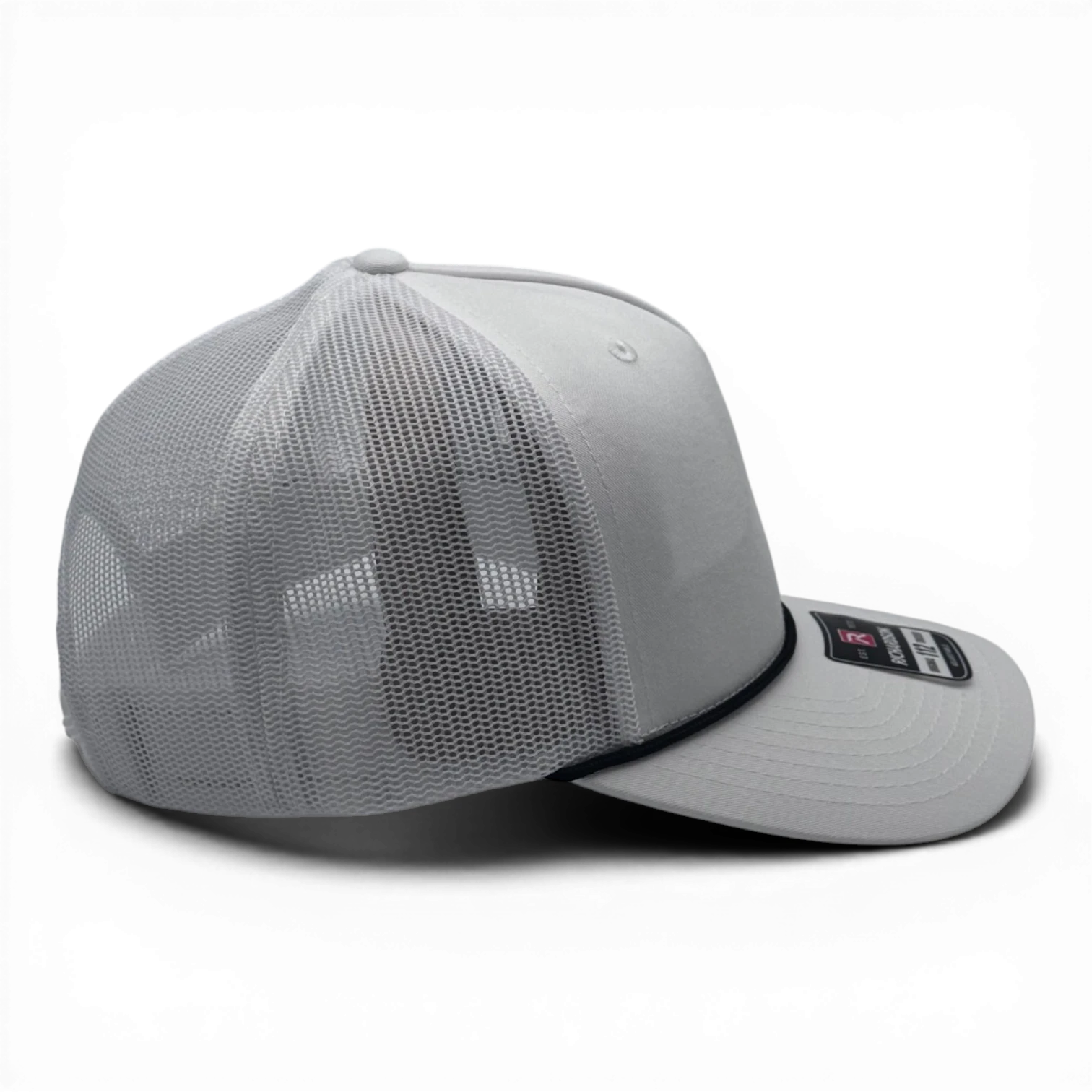 CULTUR white trucker hat with mesh back and tuna patch design, ideal for coastal living and sun protection.